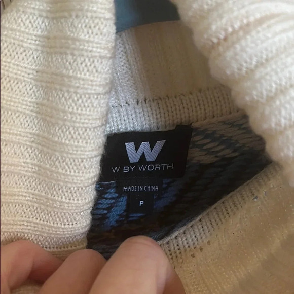 Chevron Patterned Turtleneck Sweater - Multicolor - Picture 3 of 7